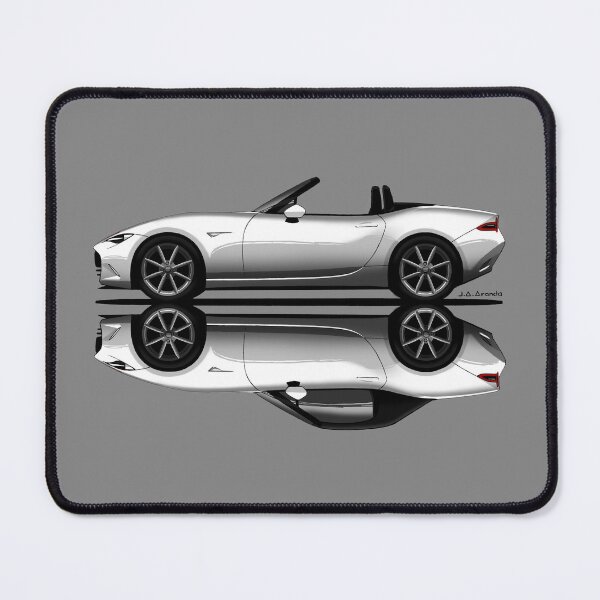 Item preview, My drawing of the open and closed white ND roadster convertible classic sports car designed and sold by designjaag.