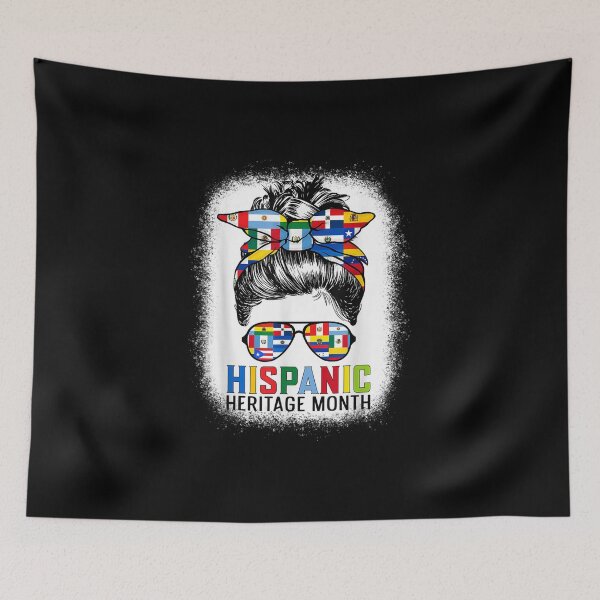 Item preview, Hispanic Heritage Month Flags - Messy Bun Hispanic Women designed and sold by Axelbergmann.