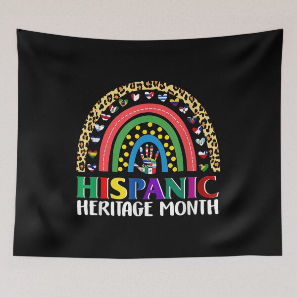 Item preview, National Hispanic Heritage month Rainbow All Countries Flags designed and sold by Axelbergmann.