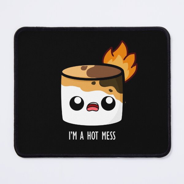 Item preview, Cute Cartoon Marshmallow || I'm A Hot Mess || Kawaii designed and sold by cookingwithten.