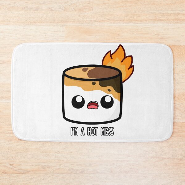 Item preview, Cute Cartoon Marshmallow || I'm A Hot Mess || Kawaii designed and sold by cookingwithten.