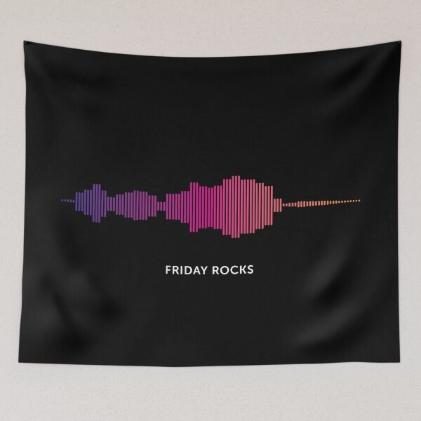 Item preview, Friday Rocks Sound Wave (Colour on Black) designed and sold by STUDIO-72.