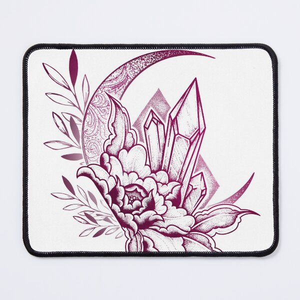 Item preview, Moon Flowers dotwork PINK designed and sold by KalikaGraphisme.