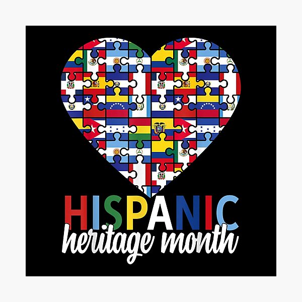 Hispanic Heritage Month All Countries Flags Heart Men Women Photographic Print For Sale By 2304