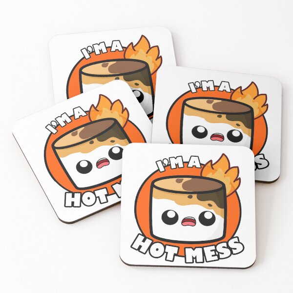 Item preview, Cute Cartoon Marshmallow || I'm A Hot Mess || Kawaii designed and sold by cookingwithten.