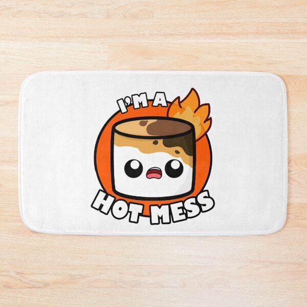 Item preview, Cute Cartoon Marshmallow || I'm A Hot Mess || Kawaii designed and sold by cookingwithten.