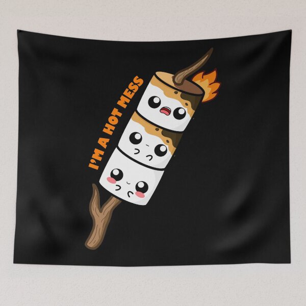 Item preview, Cute Cartoon Marshmallow || I'm A Hot Mess || Kawaii designed and sold by cookingwithten.