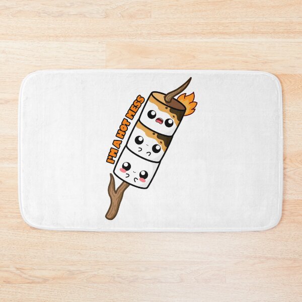 Item preview, Cute Cartoon Marshmallow || I'm A Hot Mess || Kawaii designed and sold by cookingwithten.