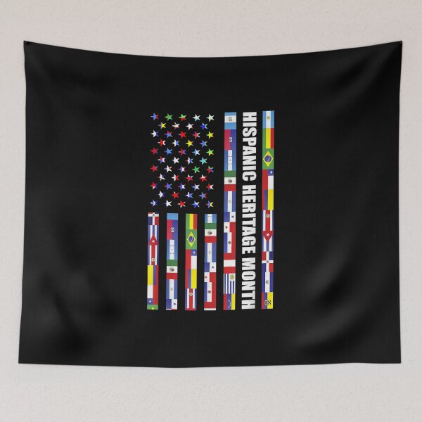Item preview, National Hispanic Heritage month USA Flag all Countries designed and sold by Axelbergmann.
