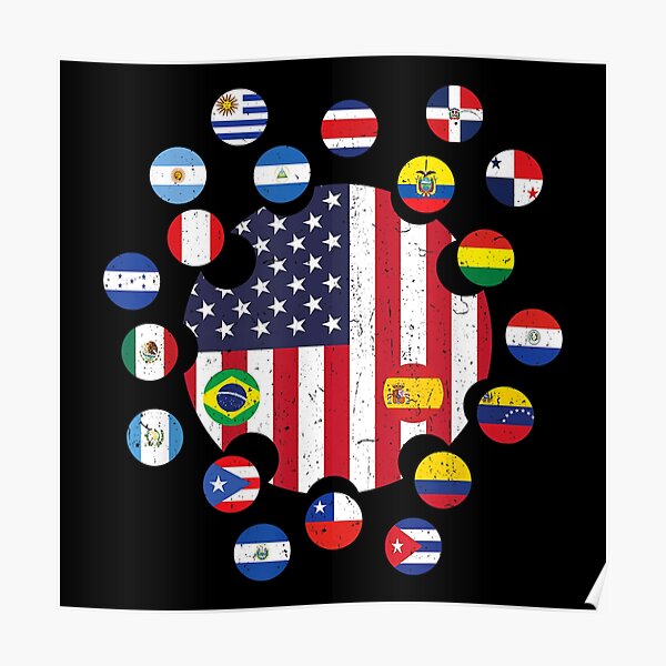 National Hispanic Heritage Month American Latino Flags Poster For Sale By Axelbergmann Redbubble 5564