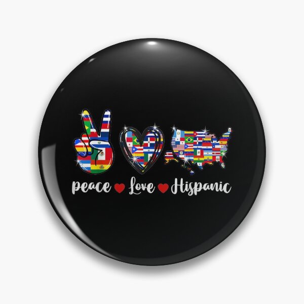 Item preview, Peace Love Hispanic Heritage month Countries Flags designed and sold by Axelbergmann.