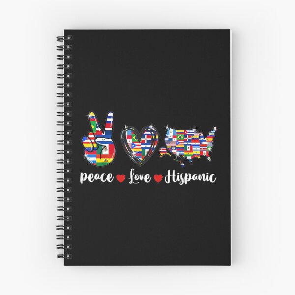Item preview, Peace Love Hispanic Heritage month Countries Flags designed and sold by Axelbergmann.