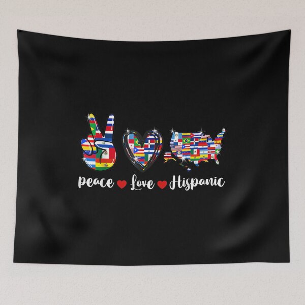 Item preview, Peace Love Hispanic Heritage month Countries Flags designed and sold by Axelbergmann.