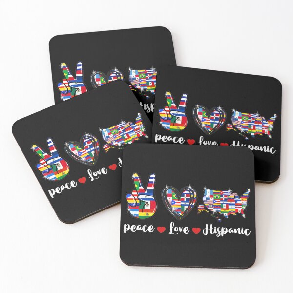 Item preview, Peace Love Hispanic Heritage month Countries Flags designed and sold by Axelbergmann.