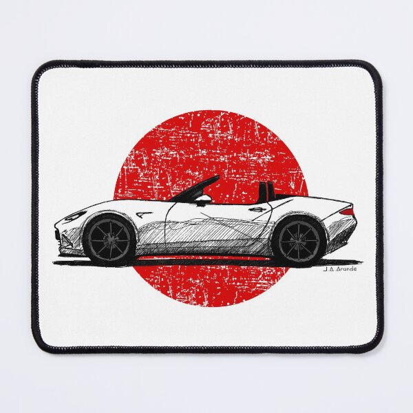 Item preview, Japanese roadster sports car sketch with flag background designed and sold by designjaag.