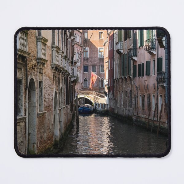 Item preview, Classic Venetian - Republic of Venice Flag of Saint Mark over a Bridge in a Side Canal designed and sold by Georgia Mizuleva.