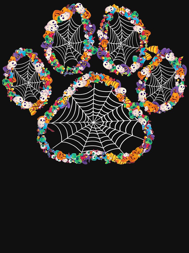 Paw Print Halloween Dog Candy Pumpkin Ghost Gift Women Girls by ngocchuong