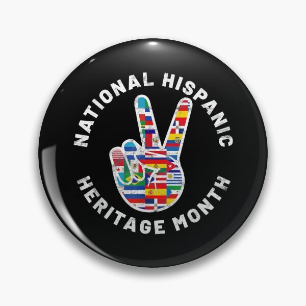 Item preview, National Hispanic Heritage Month Peace Sign Latin Flag designed and sold by Axelbergmann.