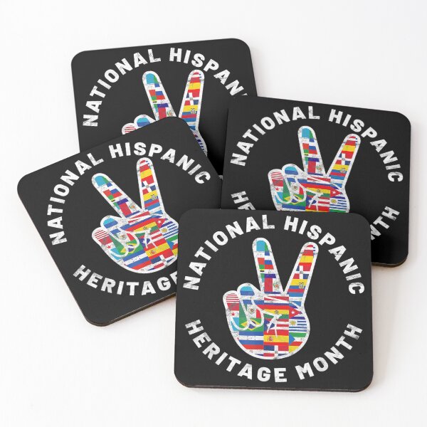 Item preview, National Hispanic Heritage Month Peace Sign Latin Flag designed and sold by Axelbergmann.