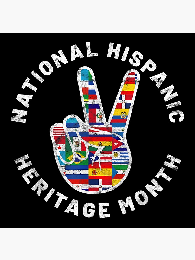 National Hispanic Heritage Month Peace Sign Latin Flag Poster For Sale By Axelbergmann Redbubble 3797