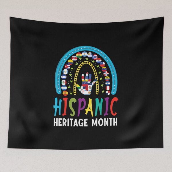 Item preview, National Hispanic Heritage Month Latin Flags Rainbow Style designed and sold by Axelbergmann.