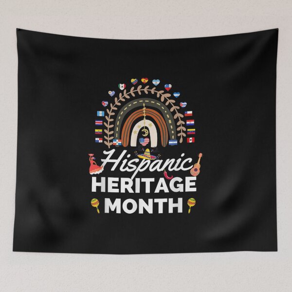 Item preview, National Hispanic Heritage month Rainbow All Countries Flags designed and sold by Axelbergmann.