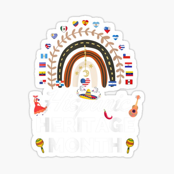 National Hispanic Heritage Month Rainbow All Countries Flags Sticker For Sale By Axelbergmann 6490