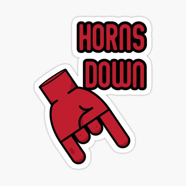 "Horns Down American Football Illustration" Sticker for Sale by