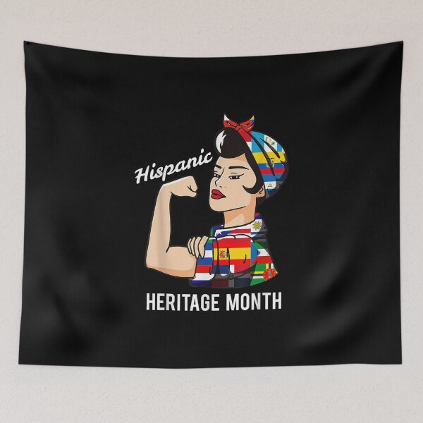Item preview, National Hispanic Heritage Month Woman Latin Culture Flags designed and sold by Axelbergmann.