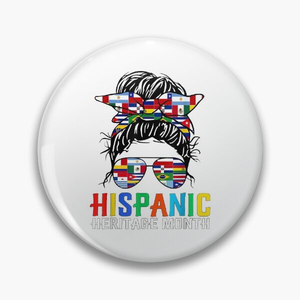 Item preview, National Hispanic Heritage Month Latin Flags Messy Bun designed and sold by Axelbergmann.
