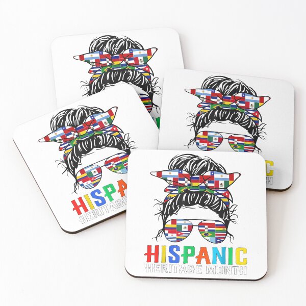 Item preview, National Hispanic Heritage Month Latin Flags Messy Bun designed and sold by Axelbergmann.