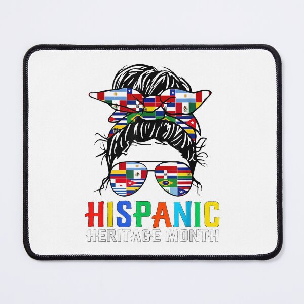 Item preview, National Hispanic Heritage Month Latin Flags Messy Bun designed and sold by Axelbergmann.