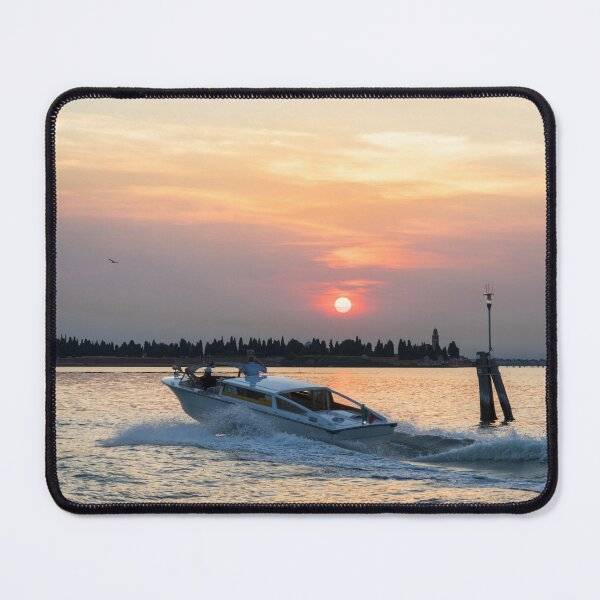 Item preview, Venetian Water Taxi - Speedboating on the Venice Lagoon at Sunset designed and sold by Georgia Mizuleva.
