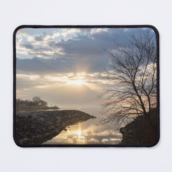 Item preview, Glossy God Rays Glow - Sublime Sunrise on the Lakeshore designed and sold by Georgia Mizuleva.