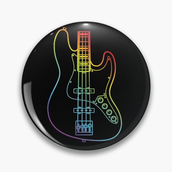 Item preview, J-Style Bass Guitar Body Colorful Outline designed and sold by nightsworthy.