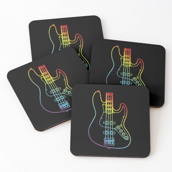 Item preview, J-Style Bass Guitar Body Colorful Outline designed and sold by nightsworthy.