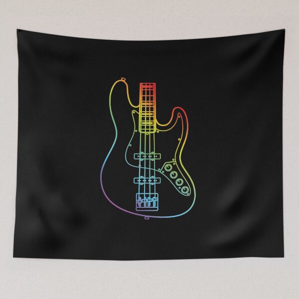Item preview, J-Style Bass Guitar Body Colorful Outline designed and sold by nightsworthy.