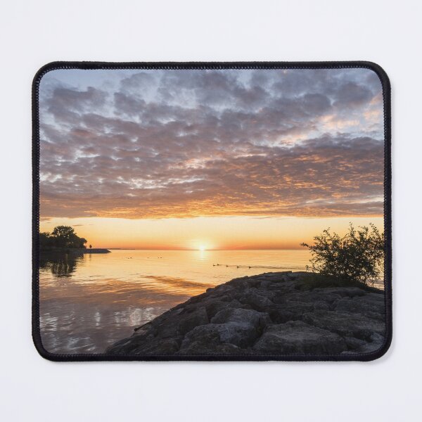 Item preview, Canada Geese Sunrise - Greeting the Day from a Rocky Lake Ontario Promontory designed and sold by Georgia Mizuleva.