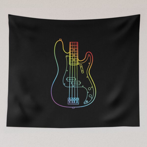 Item preview, P-Style Bass Guitar Body Colorful Outline designed and sold by nightsworthy.