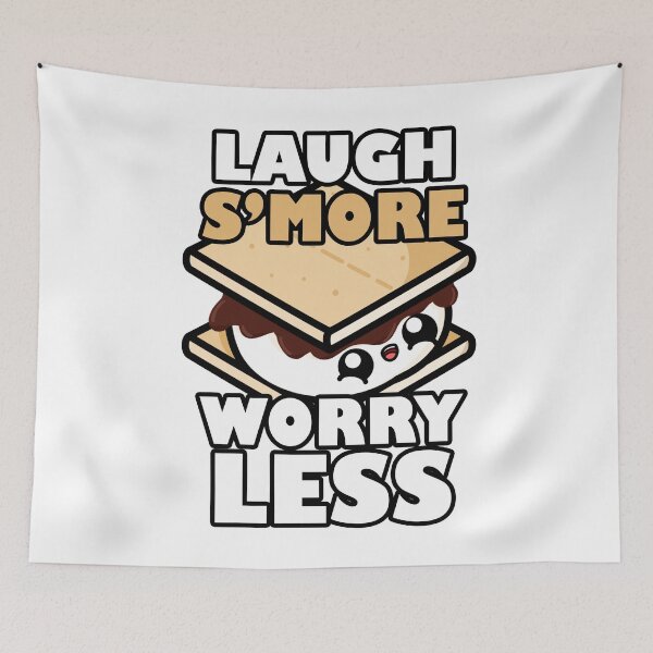 Item preview, Cute Cartoon S'more || Laugh S'more Worry Less || Kawaii designed and sold by cookingwithten.