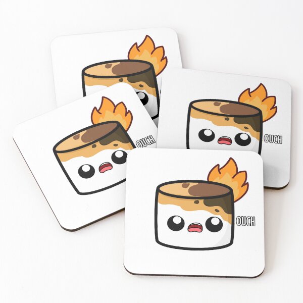Item preview, Cute Cartoon Marshmallow || Burning Marshmallow Ouch || Kawaii designed and sold by cookingwithten.