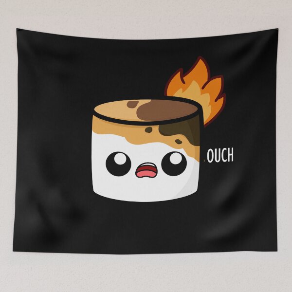 Item preview, Cute Cartoon Marshmallow || Burning Marshmallow Ouch || Kawaii designed and sold by cookingwithten.