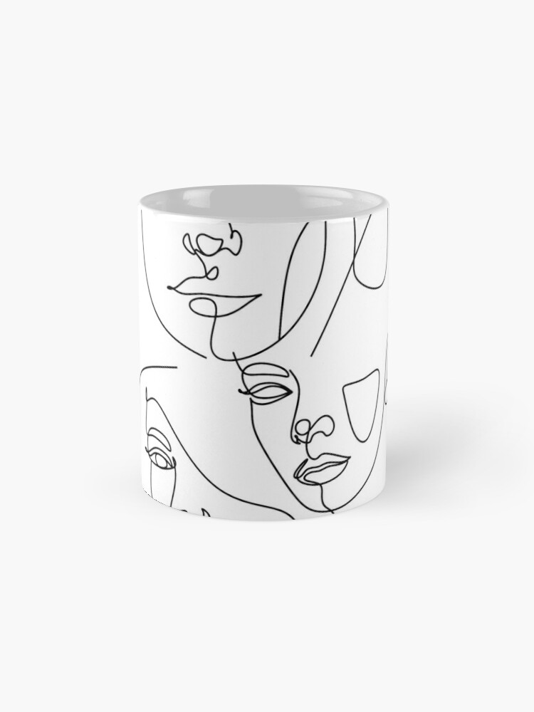 Tasse céramique Line art visage femme