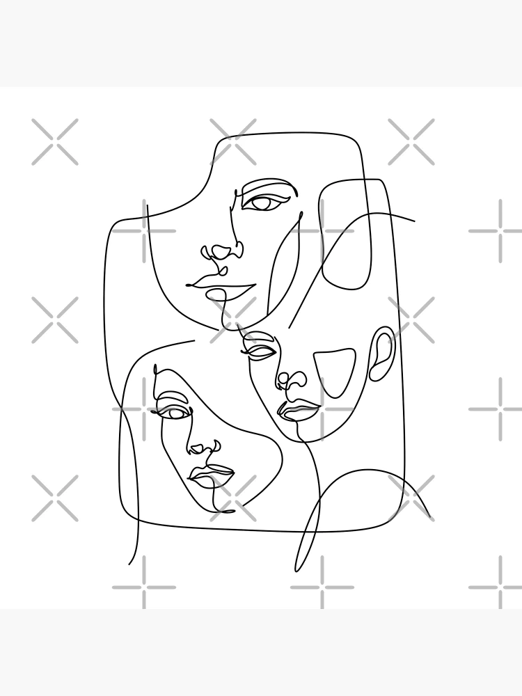 Woman Face Line Art. Woman face line drawing. Abstract Woman's Face Line  Drawing Art.  Poster for Sale by OneLinePrint