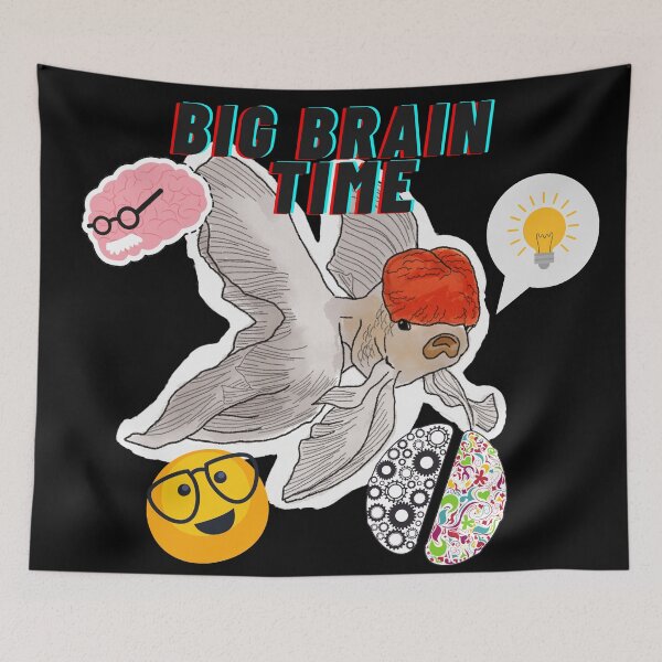 Item preview, Big Brain Time - Goldfish - Red Cap Oranda Goldfish - Meme designed and sold by BunnyBizarre.