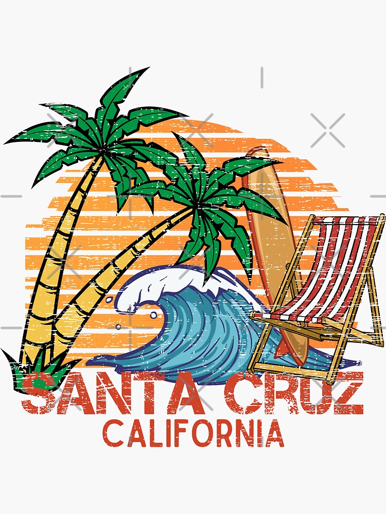 Hey!Print Santa Cruz Fußmatte - Retro Design Mit Vintage Sonne Für Surfer-Fans