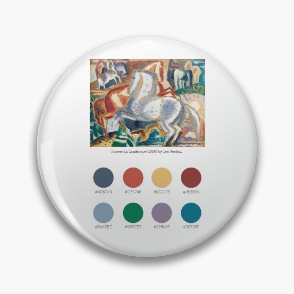 Item preview, Colour Palette of Horses in landscape (1928) by Leo Gestel.  designed and sold by CoffeewithAnh.
