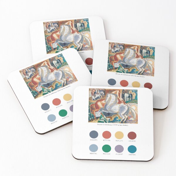 Item preview, Colour Palette of Horses in landscape (1928) by Leo Gestel.  designed and sold by CoffeewithAnh.