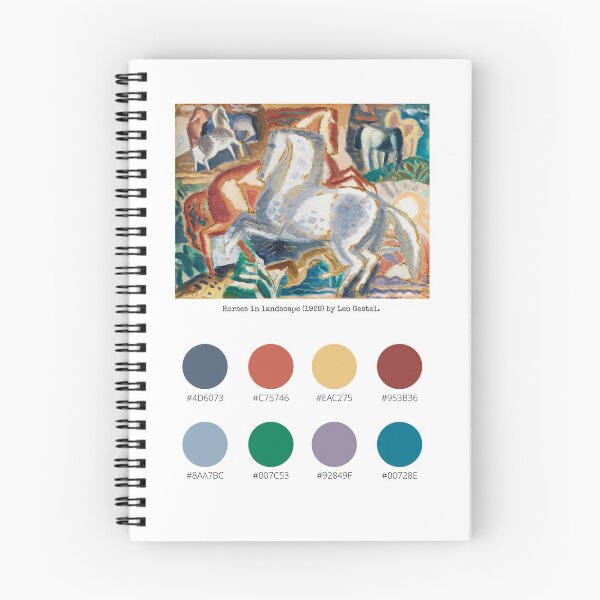Item preview, Colour Palette of Horses in landscape (1928) by Leo Gestel.  designed and sold by CoffeewithAnh.