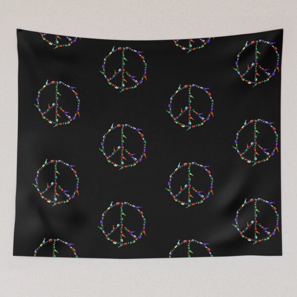 Item preview, Colorful wildlife conservation design of a peace sign with legendary animals. Protect the wildlife! designed and sold by NobelFashion.